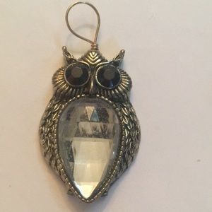 Silver Sparkle Owl Charm for necklace